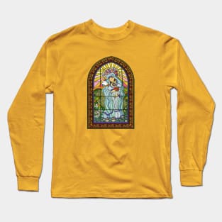 Way Cool Mother Mary Stained Glass Window Long Sleeve T-Shirt